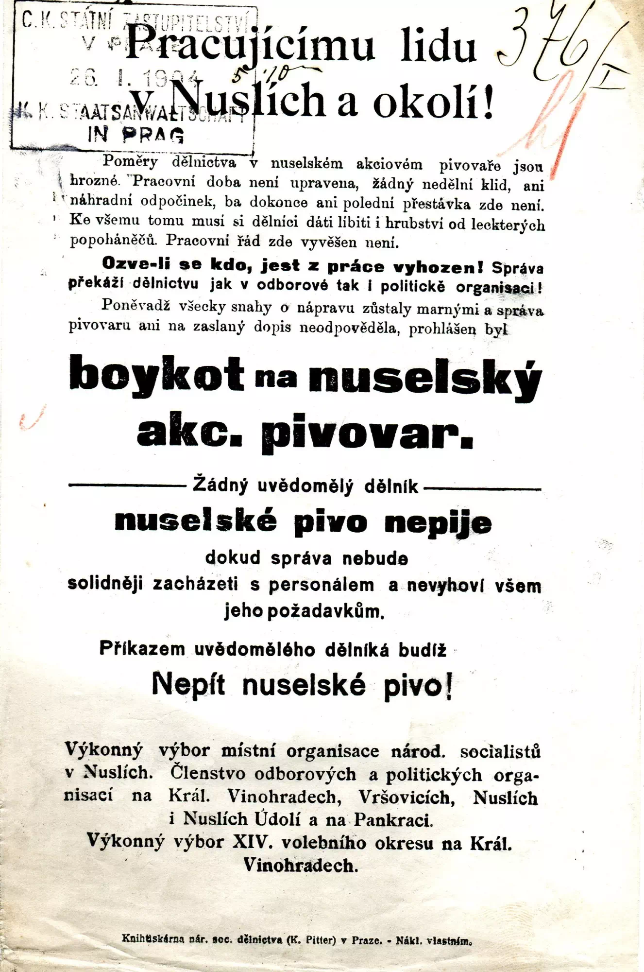 Bojkot nuselského pivovaru